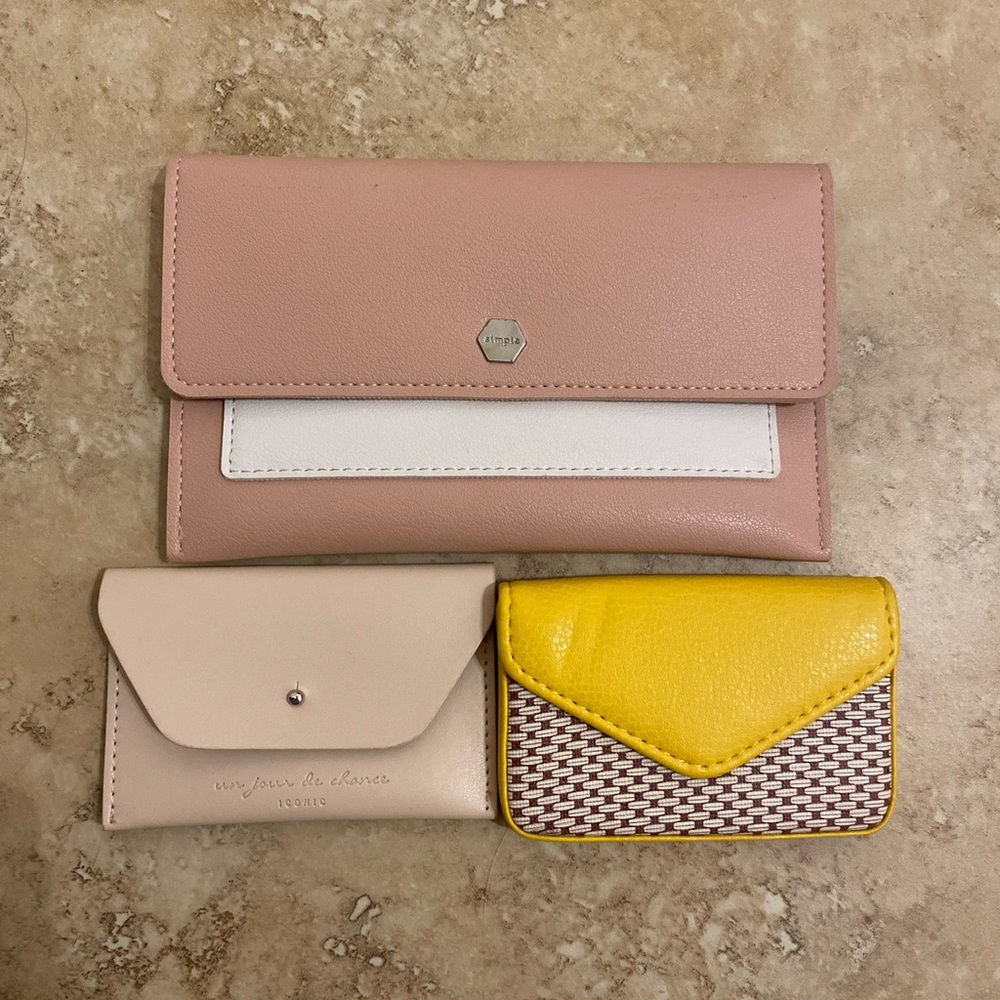 three pack of wallets/card holders